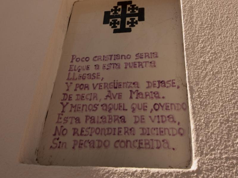Utrera. Escrito de la fachada de la Capilla de San Bartolomé