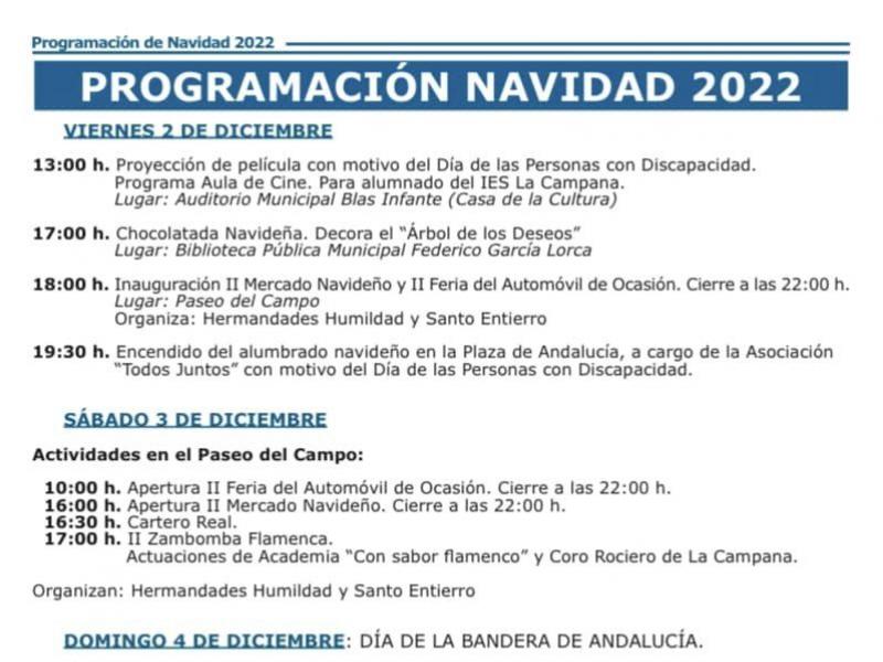 Programación Navidad 2022