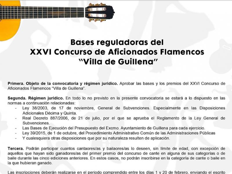 XXVI Concurso de Aficionados Flamencos Villa de Guillena
