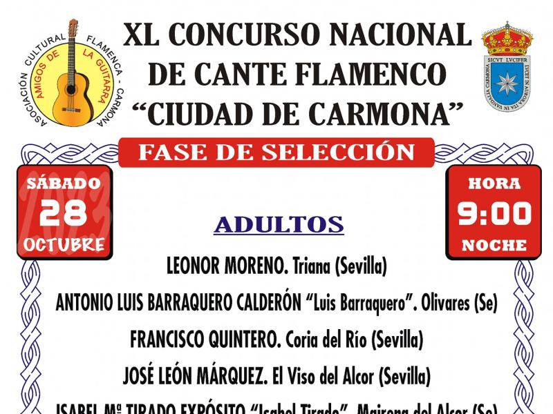 XL Concurso Nacional de Cante Flamenco Ciudad de Carmona