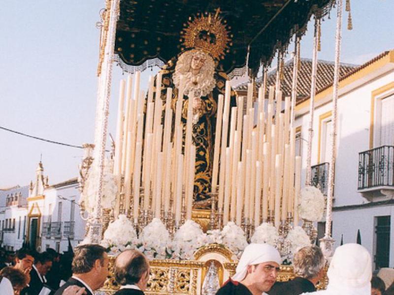La Roda de Andalucía. Paso procesional de Virgen en la Semana Santa